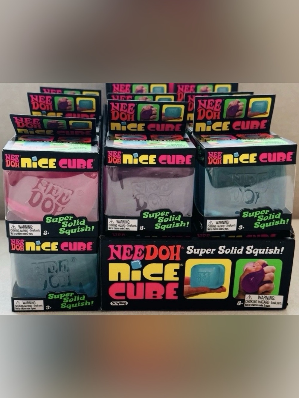 NeeDoh Nice Cube - Blue, Pink Or Purple - Schylling New/Factory Sealed!